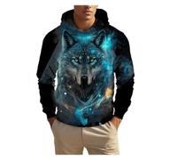 IUERVPS 3D Unisex Clothing Print Men's Fashion Animal Wolf Hoodies Top Autumn Fashion Casual Long Sleeved Pullover Oversized Sweatshirts(LMC04K2024111Z6,5XL)