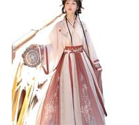 IUERVPS Robe de danse traditionnelle chinoise Hanfu for femmes, tenue de scène brodée, costume de fée Cosplay, dégradé bleu et vert(Red1,XL)