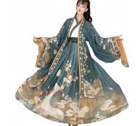 IUERVPS Robe de princesse traditionnelle chinoise Hanfu vintage for femme, tenue de danse verte(Dark Or Deep Green,M)