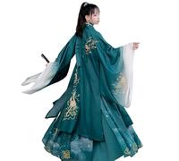 IUERVPS Robe de princesse traditionnelle chinoise Hanfu vintage for femme, tenue de danse verte(Green,S)