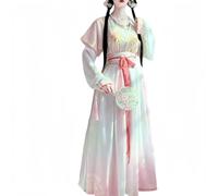 IUERVPS Robe Hanfu chinoise for femme, costume traditionnel confortable et respirant for spectacle de danse(Pink,XL)