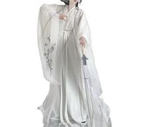 IUERVPS Robe Hanfu traditionnelle chinoise for femmes, élégante, violette, style Wei-Jin, fluide, manches larges, brodée, ensemble complet for Festival, Cosplay, photographie(White 3pcs set,XS)
