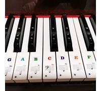 iufvbgxdh Autocollants pour touches de piano pour 37/49/54/61/88 touches, autocollants pour clavier de piano électronique, autocollants transparents amovibles pour enfants débutants