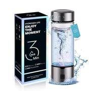 IUHFSIFS Générateur de bouteille d'eau d'hydrogène - Double teneur en hydrogène 3000PPB - Bouteille d'eau hydrogène - 0 chlore, 0 ozone et 0 métaux lourds - 420 ml - 2 brosses