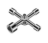 IUHRIE Clé Triangle Universelle,pour Boîte Électrique,Compteur Eau Gaz,Armoire Technique,Clé Multifonction Électricien Pompier,Ouverture Coffret et Radiateur