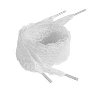Iuhtrb 1 paire de lacets en dentelle pour femmes et filles, 3 cm de large, design plat, lacets pour baskets et chaussures décontractées, blanc