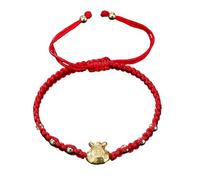 Iuhtrb À Cordes Rouge Élégant pour Femmes Hommes Ajusté avec Une Perle D'agate Rouge Et des Cloches Good Luck Charme String avec Charme
