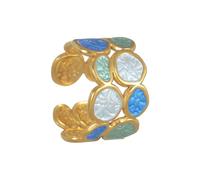 Iuhtrb Anneaux ouverts circulaires uniques à deux couches réglables en acier inoxydable bijoux pour elle accessoire de mode tendance polyvalent déclaration irrégulière, taille unique, Comme décrit