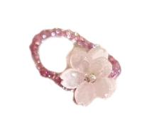 Iuhtrb Bagues élastiques en acrylique avec perles violettes florales, bijoux de doigt réglables, style coréen, accessoire de mode pour les fêtes, bijoux de fleurs violettes réglables, taille unique