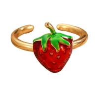 Iuhtrb Bagues élégantes en forme de cerises abstraites avec texture en cuivre pour femmes jeunes et tendance pour un usage quotidien et une fête, taille unique, Comme décrit, Comme décrit.