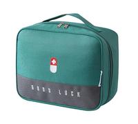 Iuhtrb Boîte à médicaments portable pour traumatismes en plein air, grande capacité, organiseurs médicaux, sac de rangement étanche, Vert, Taille unique