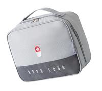 Iuhtrb Boîte à médicaments portable pour traumatismes en plein air, grande capacité, organiseurs médicaux, sac de rangement étanche, gris, Taille unique