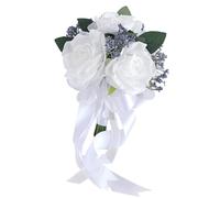 Iuhtrb Bouquet de mariée élégant fait à la main - Rose artificielle - Accessoire pour demoiselle d'honneur - Décoration florale - Accessoires de cérémonie