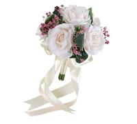 Iuhtrb Bouquet de mariée élégant fait à la main - Rose artificielle - Accessoire pour demoiselle d'honneur - Décoration florale - Accessoires de cérémonie