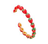 Iuhtrb Bracelet élégant en cuivre léger pour femme avec breloque fraise pour fête d'anniversaire, usage quotidien, taille unique, Comme décrit