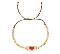 Iuhtrb Bracelet élégant tressé à la main avec perles en cristal et cuivre doré pour les créateurs de tendance