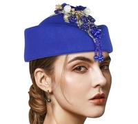 Iuhtrb Chapeau d'hôtesse de l'air des années 1920 en perles pour cocktail, fête, bal masqué, fête, événement formel