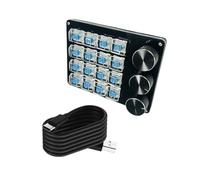 Iuhtrb Claviers macro personnalisables à 16 touches avec 3 boutons rotatifs pour des commandes efficaces dans les jeux et les graphiques professionnels Clavier de jeu mécanique