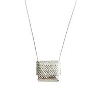 Iuhtrb Collier avec pendentif en forme de bouteille d'eau et de sac miniature tissé - Réglable - Longue chaîne de cou pour femme - Chaîne de pull pour les créateurs de tendances