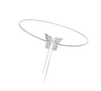 Iuhtrb Collier élégant avec pendentif papillon réglable et robuste en alliage - Accessoire de mode pour un usage quotidien décontracté - Collier élégant pour femme, taille unique, Comme décrit, Comme