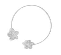 Iuhtrb Collier géométrique avec accents floraux réglables - Chaîne de manchette florale pour femme - Style minimaliste - Cadeau polyvalent, taille unique, Comme décrit, Comme décrit.