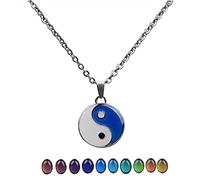 Iuhtrb Collier Taiji Bagua avec pendentif gothique - Contrôle de la température - Changement de couleur - Cadeau pour femme et homme