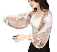 Iuhtrb Écharpe résistante au soleil et rafraîchissante, couvre-bras respirant avec motif tendance pour activités de plein air pour femmes, blanc, taille unique