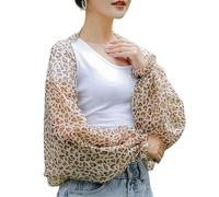 Iuhtrb Écharpe résistante au soleil et rafraîchissante, couvre-bras respirant avec motif tendance pour activités de plein air pour femmes, imprimé léopard, taille unique