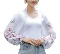 Iuhtrb Écharpe résistante au soleil et rafraîchissante, couvre-bras respirant avec motif tendance pour activités de plein air pour femmes, Branches d'arbre blanches, taille unique