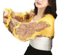 Iuhtrb Écharpe résistante au soleil et rafraîchissante, couvre-bras respirant avec motif tendance pour activités de plein air pour femmes, jaune, taille unique