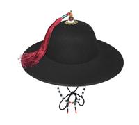 Iuhtrb Élégant chapeau historique unique du patrimoine chinois ancien grand rond pour reconstitutions historiques et fêtes à thème chinois ancien