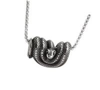 Iuhtrb Élégant collier serpent Ouroboros en acier inoxydable Ouroboros - Accessoire de cou pour style gothique moderne - Bijoux en acier inoxydable
