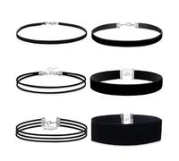 Iuhtrb Ensemble ras du cou élégant en tissu multicouche minimaliste, léger, facile à assortir, collier polyvalent noir, taille unique, Comme décrit, Comme décrit.