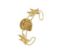 Iuhtrb Étoiles De Mer Réglables Coquille du Soleil en Acier Inoxydable Open Accessoire pour Femmes Girls Sun and Sea Creature Charm Bangle