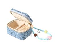 Iuhtrb Étui de protection pour bijoux, étui de voyage, sac de rangement, support de bijoux doux, boîte à texture en tissu