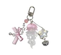 Iuhtrb Jellyfish Sangle de téléphone Porte-clés élégant à suspendre Décoration pour sac à dos Sac à main Cadeau Alliage Résine Accessoire Fantaisie Porte-clés pour Cadeaux, D, Keychain