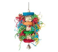 Iuhtrb Jouet à mâcher pour petits animaux pour perroquets - Loofah coloré pour mâcher les dents - Fournitures de meulage des dents - Accessoires de cage à oiseaux