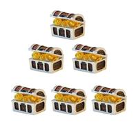 Iuhtrb Jungle Thème Coffre Trésor Décorts Paysage pour Les Aquariums Modèles Coffres Trésor Figurine Figurine Fishtanks Décor