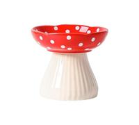 Iuhtrb Le Bol en Forme De Champignons Chat Surélevé Empêche L'étouffement Et Les Vomissements Dessins Dessinons d'alimentation Chat À Plat Stand Chats