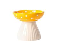 Iuhtrb Le Bol en Forme De Champignons Chat Surélevé Empêche L'étouffement Et Les Vomissements Dessins Dessinons d'alimentation Chat À Plat Stand Chats
