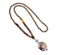 Iuhtrb Long collier élégant avec pendentif Bodhi avec perles en bois naturel pour un usage quotidien ou des occasions spéciales Long collier en bois, taille unique, Comme décrit, Comme décrit.