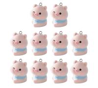 Iuhtrb Lot de 10 pendentifs en forme d'animal doux flocage pour porte-clés créatif et designs faits à la main, taille unique, Comme décrit, Comme décrit.