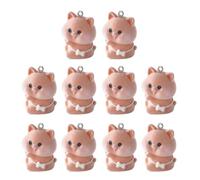 Iuhtrb Lot de 10 pendentifs en forme d'animal doux flocage pour porte-clés créatif et designs faits à la main, taille unique, Comme décrit, Comme décrit.