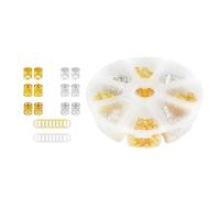 Iuhtrb Lot de 100 cercles de cheveux en alliage - Accessoire de tressage - Huit pétales - Pour différentes coiffures - Ornements de cheveux tendance, Argenté., taille unique