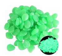 Iuhtrb Lot de 100 galets lumineux nocturnes pour aménagement paysager extérieur - Pierres décoratives en résine sans danger