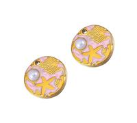 Iuhtrb Lot de 2 breloques Oceanics en forme d'étoile de mer en forme de feuille - En acier inoxydable - Accessoires d'artisanat portables - Pendentifs uniques faits à la main, taille unique, Comme