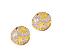 Iuhtrb Lot de 2 breloques Oceanics en forme d'étoile de mer en forme de feuille - En acier inoxydable - Accessoires d'artisanat portables - Pendentifs uniques faits à la main, taille unique, Comme