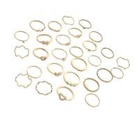 Iuhtrb Lot de 28 bagues tendance en forme de cœur cloutées avec strass pour femme moderne, taille unique, Comme décrit, Comme décrit.