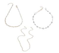 Iuhtrb Lot de 3 colliers et chaîne en Y en forme de cœur délicat pour femme - Longueur réglable - Tendance - En forme de Y, taille unique, Comme décrit, Comme décrit.