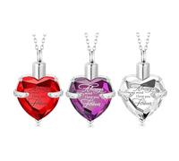 Iuhtrb Lot de 3 pendentifs en forme de cœur pour cendres d'animaux de compagnie - Colliers commémoratifs pour cendres - Cadeau de condoléances pour perte d'animal domestique